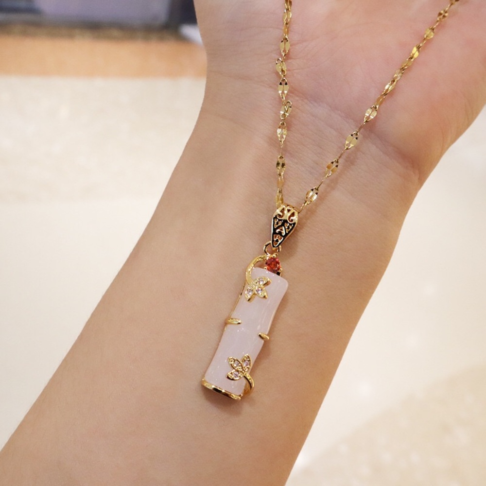 Bamboo necklace pendant - woman’s necklace jewelry